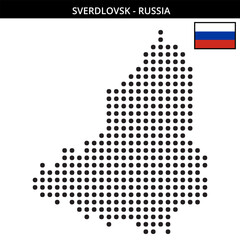 Fototapeta premium Big dots map of Sverdlovsk in Russia