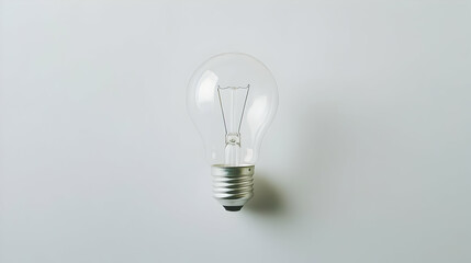 Vintage Clear Lightbulb On White Background