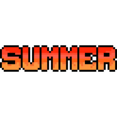 Pixel Cartoon Summer Word