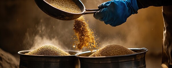 Grain Pouring Into Bucket