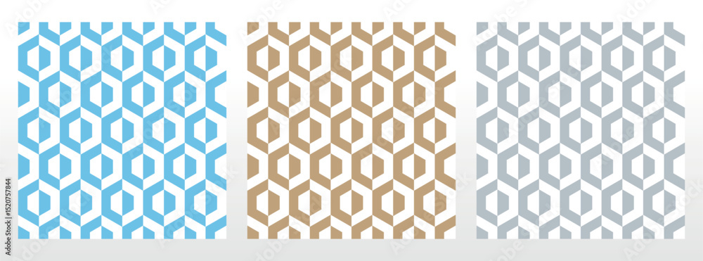 Fototapete Set of abstract geometric patterns. Seamless vector backgrounds. Colored ornaments Graphic modern patterns Simple lattice graphic design