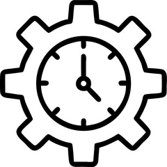 time management vector outline icon on white or transparent background
