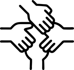 Fototapeta premium cooperation vector outline icon on white or transparent background