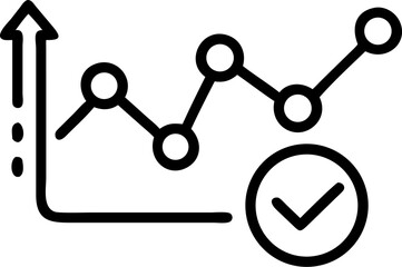 progress tracking vector outline icon on white or transparent background