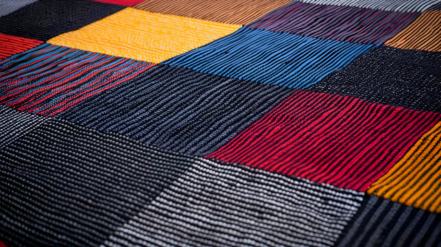 Colorful Patchwork Blanket Detail