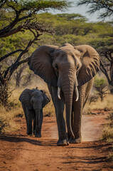 Fototapeta premium Elephant in savana deserts