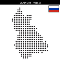 Fototapeta premium Big dots map of Vladimir in Russia