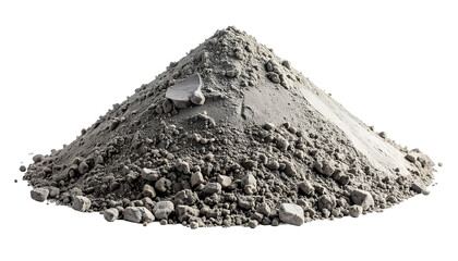 Fototapeta premium Cement mound, construction work, building industry concept isolated on transparent background