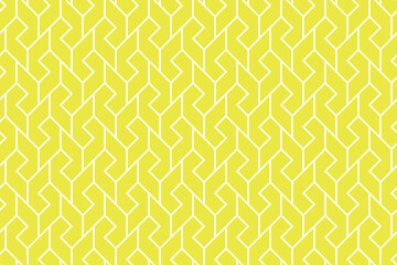 The geometric pattern with lines. Seamless vector background. White and yellow texture. Graphic modern pattern. Simple lattice graphic design