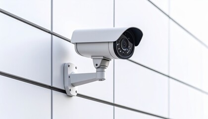 Security Camera on Modern White Building Facade