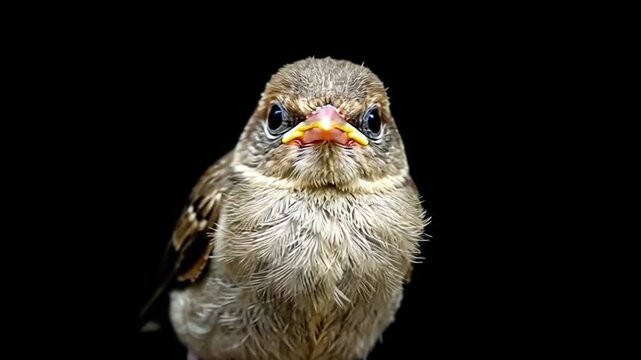 hewan burung kecil yang berwarna putih dengan latar belakang rekaman hitam