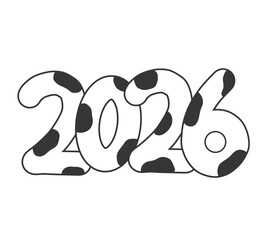 2026/牛柄年賀素材