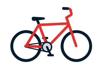 Red bicycle illustration flat design for transportation concept