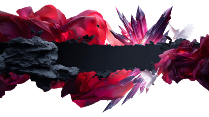 Surreal Composition with Crystals, Drapes, and Birds for Art and Design