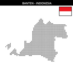 Fototapeta premium Medium dots map of banten in Indonesia