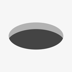Golf black hole illustration. Open Manhole. Vector