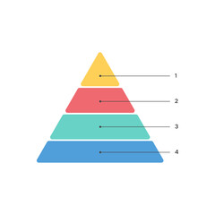 Colorful Infographic Pyramid Diagram with Four Levels. Vector illustration