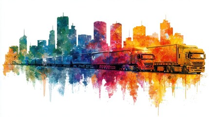 Obraz premium Optimizing fleet management software for transportation efficiency