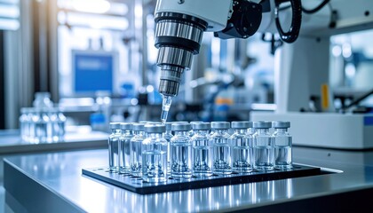 Automated Pharmaceutical Manufacturing: Robotic Arm Filling Vials