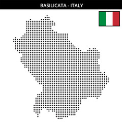 Medium dots map of basilicata in Italy