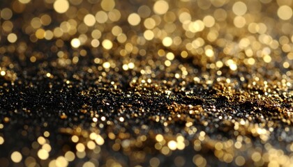 Golden Bokeh Dust: Abstract Glitter Texture Background