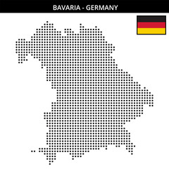 Obraz premium Medium dots map of bavaria in Germany