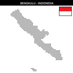 Medium dots map of bengkulu in Indonesia