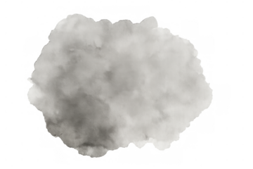 Grey watercolor stain creating an abstract shape, perfect for adding a touch of artistry to any design project with transparent background