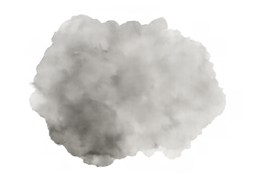 Grey watercolor stain creating an abstract shape, perfect for adding a touch of artistry to any design project with transparent background