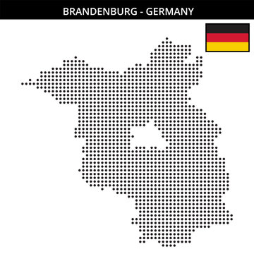 Medium dots map of brandenburg in Germany