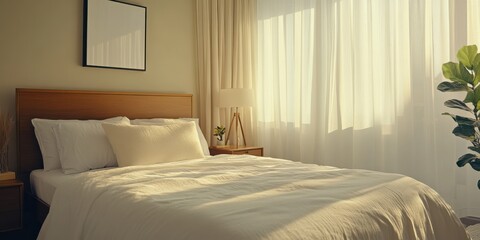 Sunlight streams into a cozy bedroom.