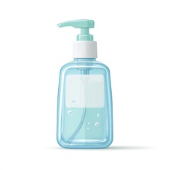 Fototapeta premium Hand sanitizer bottle mockup for hygiene and health, liquid soap dispenser, clean product, isolated