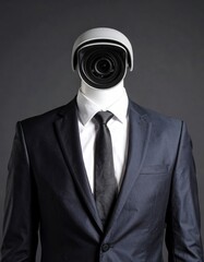 Surveillance State: Camera-Headed Figure in Suit