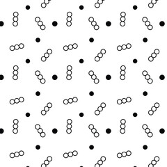 A seamless circle shaped geometric pattern on a  white background. This minimal and modern design is perfect for fashion textiles, wrapping paper, branding elements.