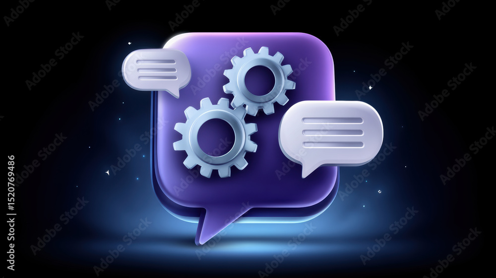 Poster ai chat integration with cloud api concept showing communication and automation in digital environme