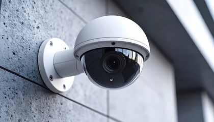 Security Camera on Concrete Wall: Surveillance and Safety
