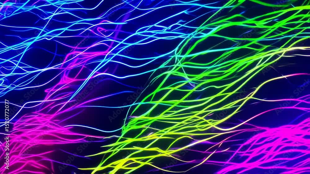 Aufkleber abstract neon light trails create a vibrant futuristic background animation effect