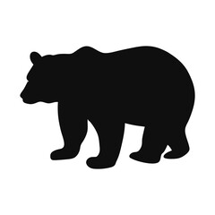 bear silhouette vector icon on white background