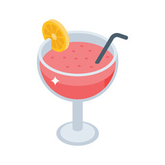 Get a glimpse of this isometric cocktail drink icon