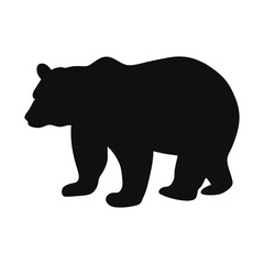 bear silhouette vector icon on white background