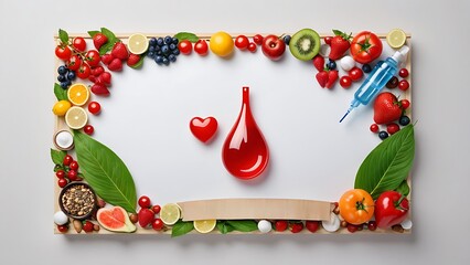 Naklejka premium A healthy fruits and vegetables