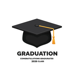 Class of 2026 - Typography. black text isolated white background. Vector illustration of a graduating class of 2026. graphics elements for t-shirts, and the idea for the sign
