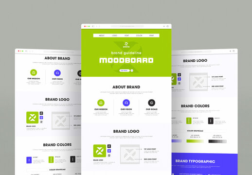Brand Guideline and Mood Board Template with Modern Layout