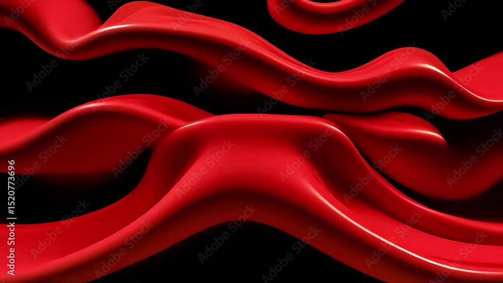 Poster Abstract Red Liquid Waves Flowing Dynamically