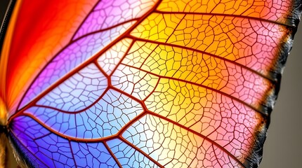 Fototapeta premium A close up view of a butterfly wing showing the intricate details and vibrant colors of its structure