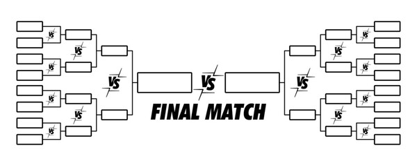 Tournament Bracket Template Design Your Own Championship Showdown with this Customizable 16-Team Final Match Illustration