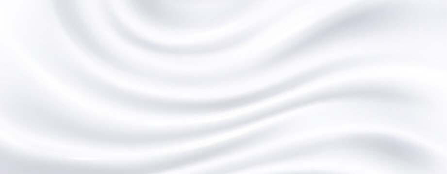 Smooth white milk waves flow like liquid silk across surface - creamy swirls blend into soft cream patterns with gentle ripples. Pure dairy texture for beverage, skincare product or luxury food design