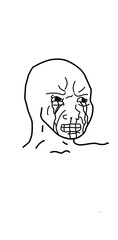 crying wojak meme illustration line art hand drawn