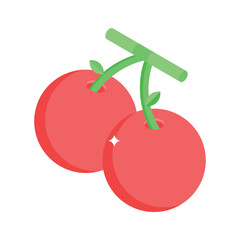 Easy to edit isometric icon of fresh tomatoes bunch