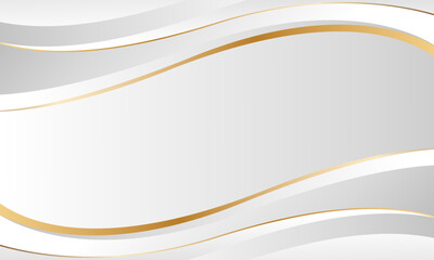 Elegant white-gray luxury wave background with gold lines. Abstract modern wallpaper. Suitable for templates, banners, covers, sales, events, awards, websites, pages and more